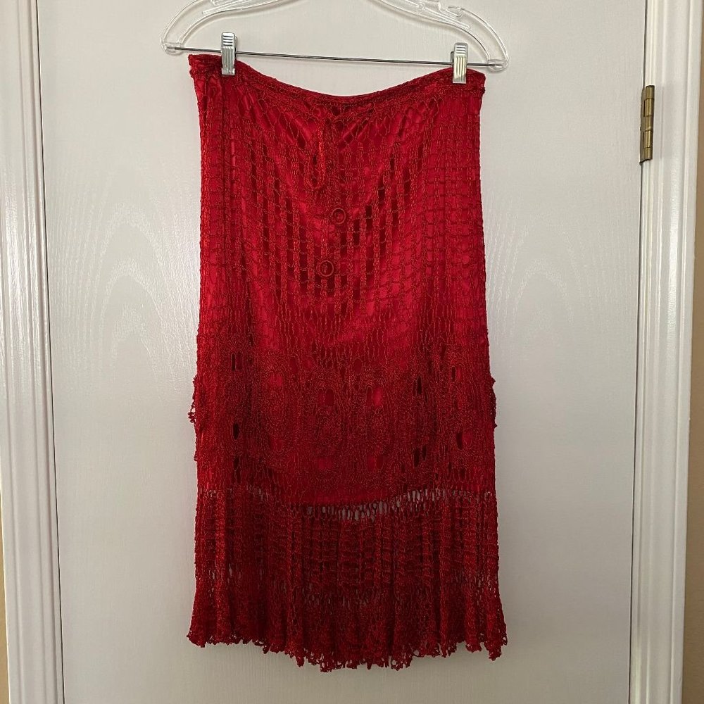 bracha crochet midi straight skirt